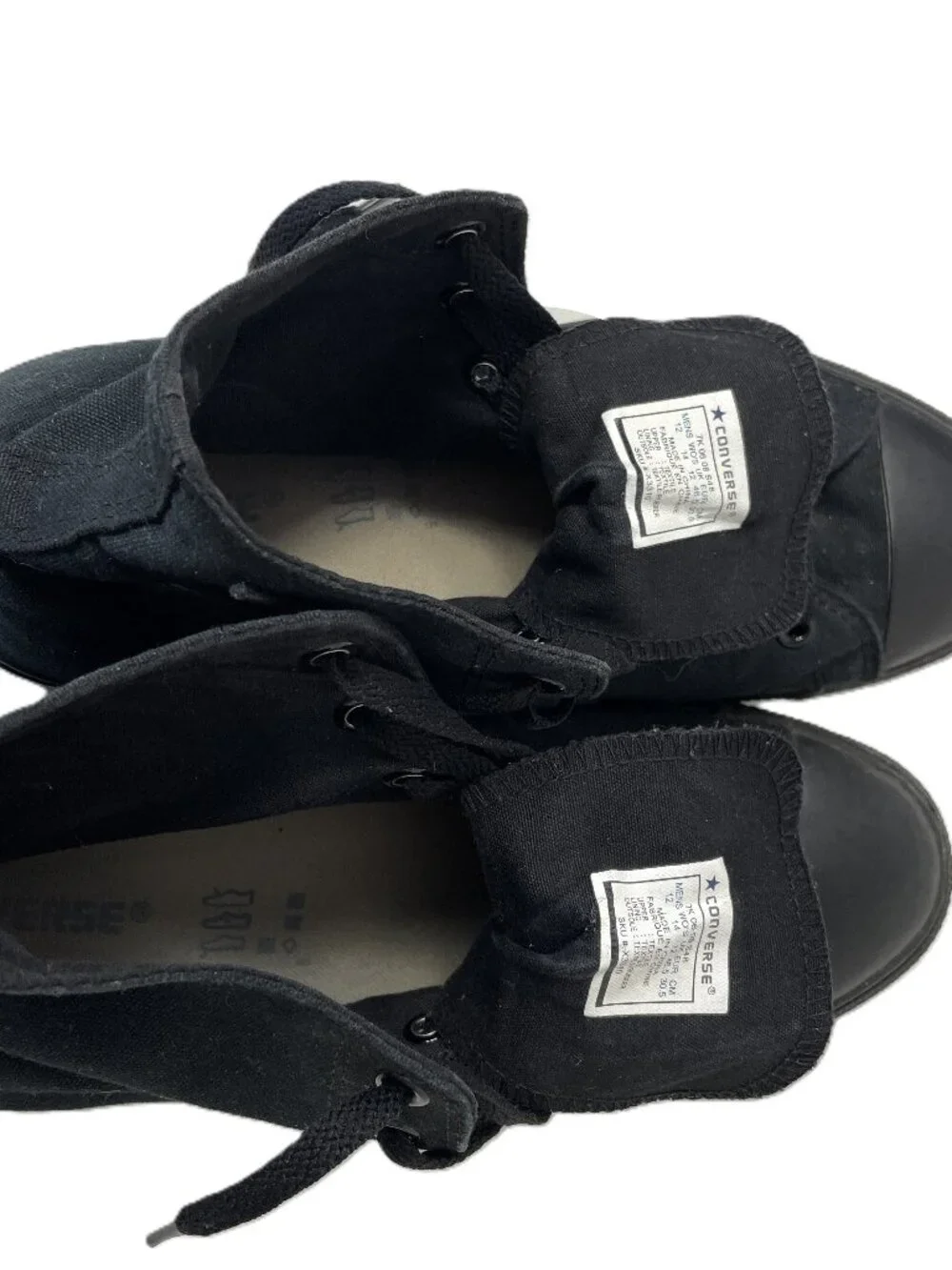 Converse Chuck Taylor All Star High Top All Black Canvas Men Sz 12 Sneaker Shoes